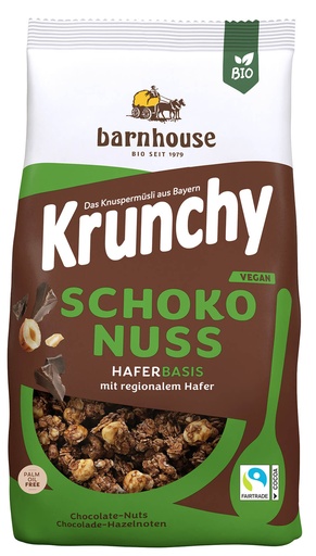 Barnhouse Krunchy Choco Puur Hazelnoten Bio 375g